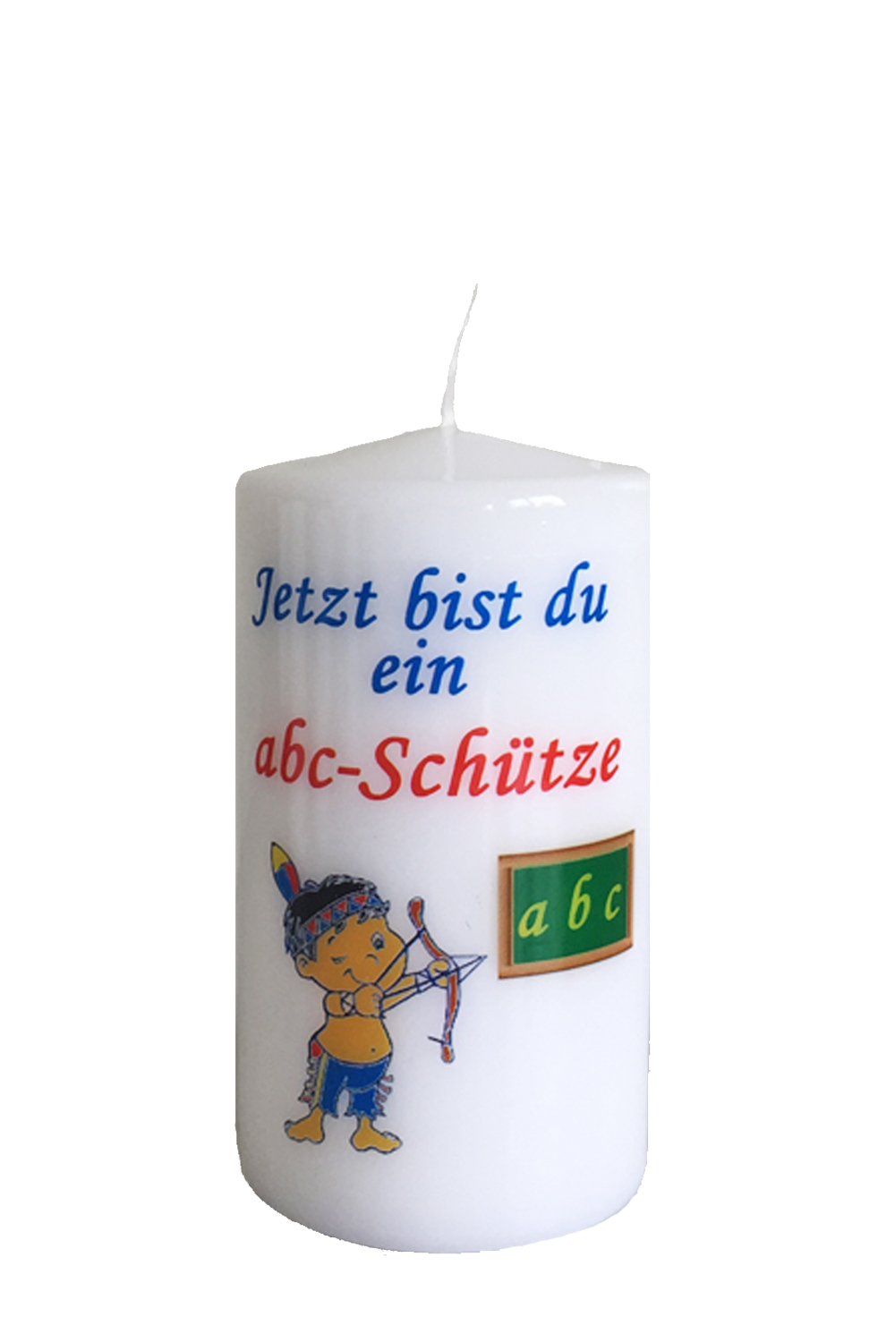 Einschulungskerze ABC-Schütze Junge, Transferfolie