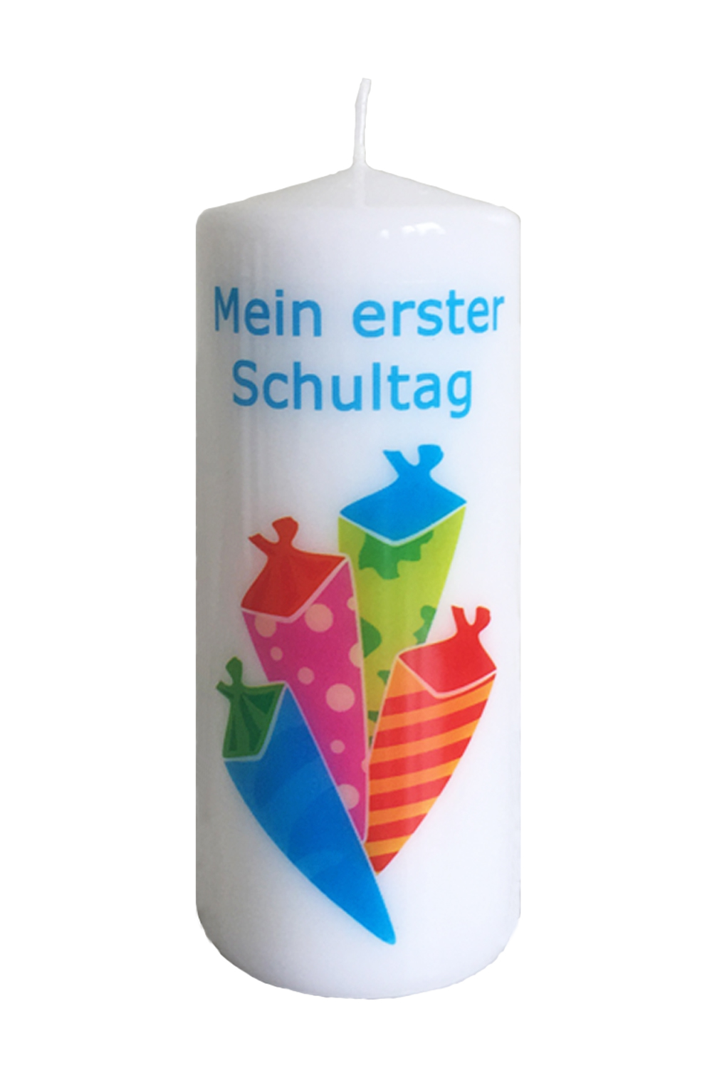 Einschulungskerze mit Vier Schulranzen, Transferfolie