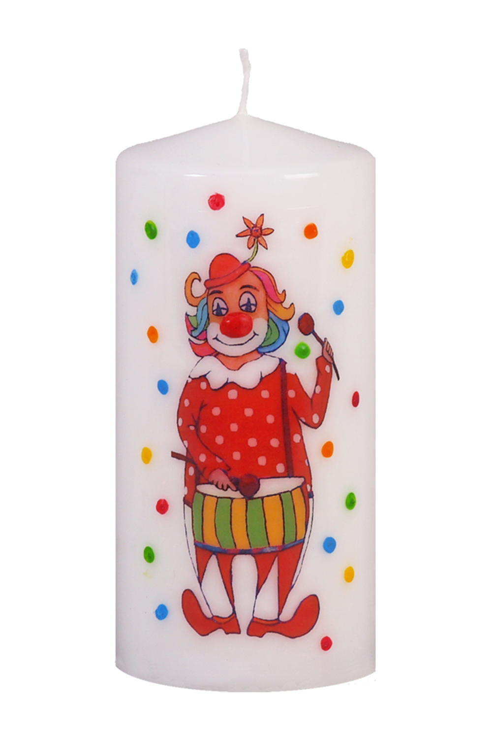 Karnevalskerze Clown mit Wachsnase 150x70 mm